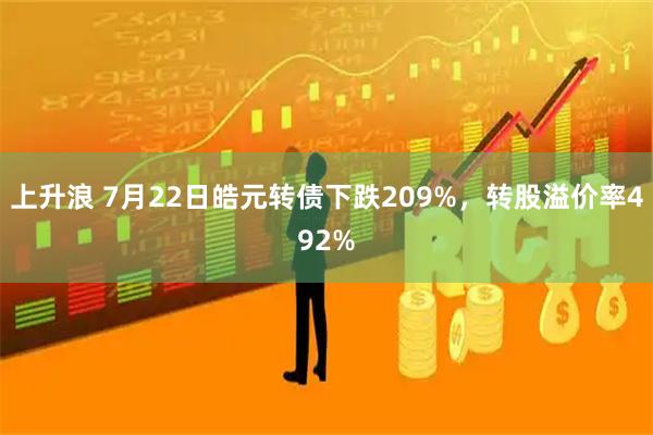 上升浪 7月22日皓元转债下跌209%,转股溢价率492%